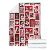Hawaii Christmas Retro Patchwork Blanket Red LT7 - Polynesian Pride