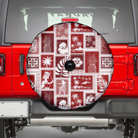 Hawaii Christmas Retro Patchwork Spare Tire Cover Red LT7 - Polynesian Pride