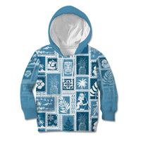 Hawaii Christmas Retro Patchwork Kid Hoodie Aquamarine LT7 Aquamarine - Polynesian Pride
