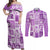 Hawaii Christmas Retro Patchwork Couples Matching Off Shoulder Maxi Dress and Long Sleeve Button Shirt Violet LT7 Violet - Polynesian Pride