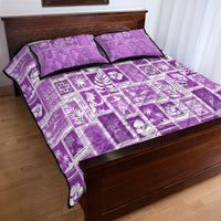 Hawaii Christmas Retro Patchwork Quilt Bed Set Violet LT7 - Polynesian Pride