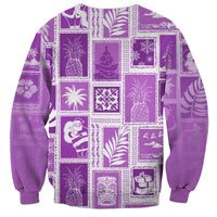 Hawaii Christmas Retro Patchwork Sweatshirt Violet LT7 - Polynesian Pride