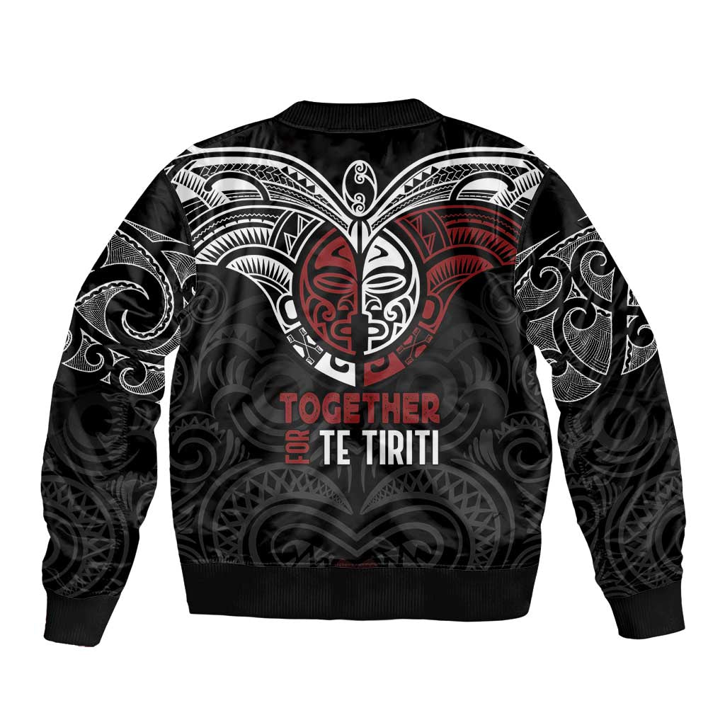 Maori Hongi Toitu Te Tiriti Bomber Jacket Tangata Tiriti Stand With Tangata Whenua