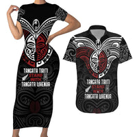 Maori Hongi Toitu Te Tiriti Couples Matching Short Sleeve Bodycon Dress and Hawaiian Shirt Tangata Tiriti Stand With Tangata Whenua