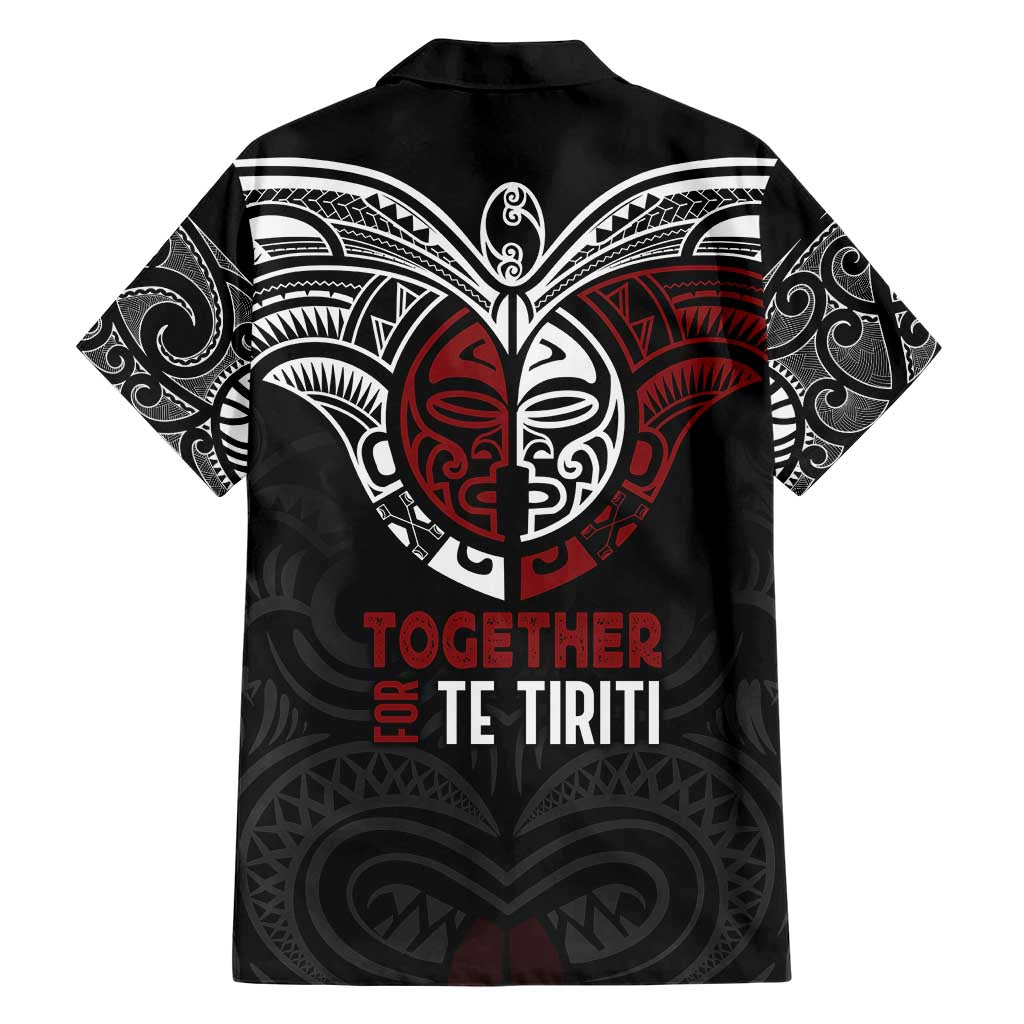 Maori Hongi Toitu Te Tiriti Family Matching Short Sleeve Bodycon Dress and Hawaiian Shirt Tangata Tiriti Stand With Tangata Whenua