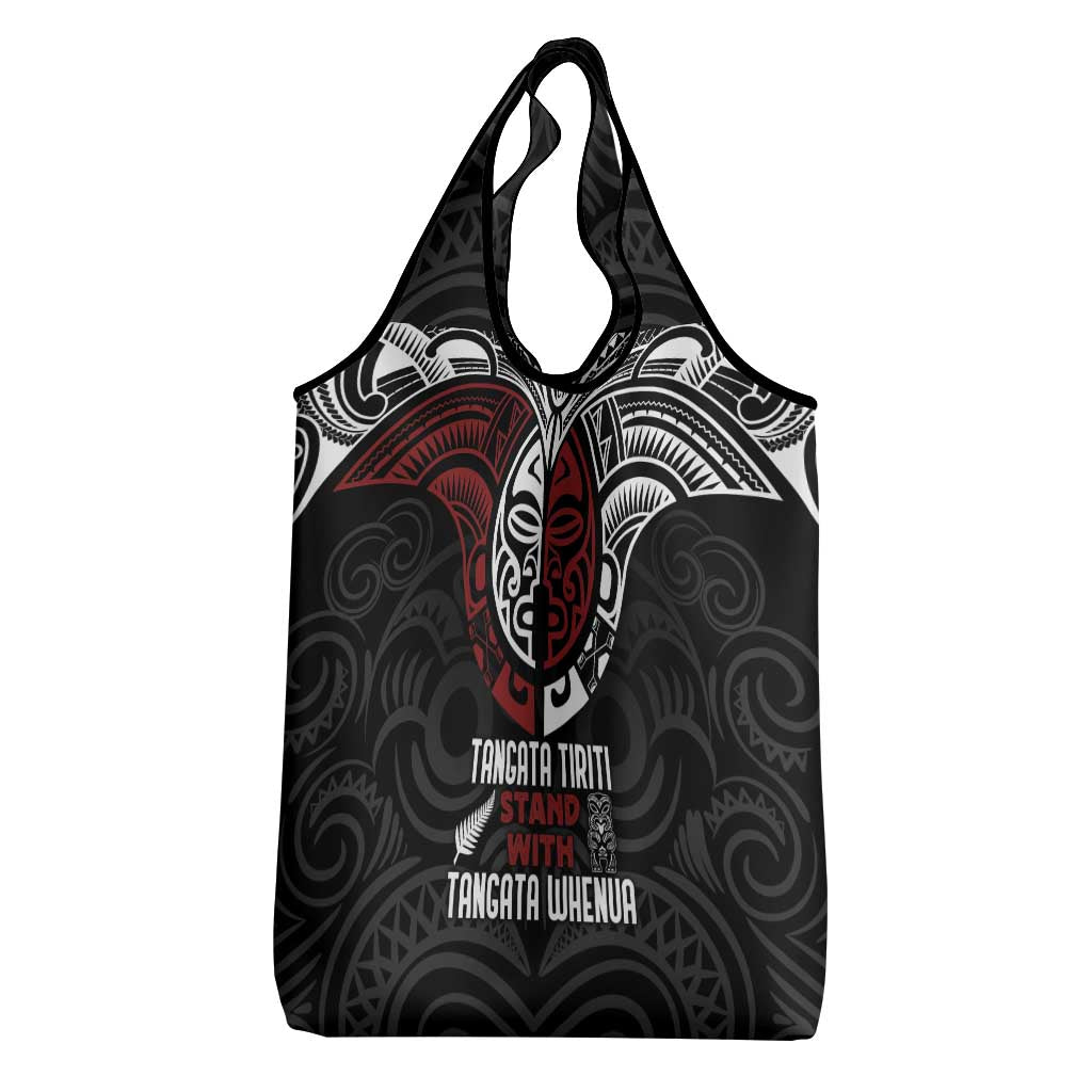 Maori Hongi Toitu Te Tiriti Grocery Bag Tangata Tiriti Stand With Tangata Whenua