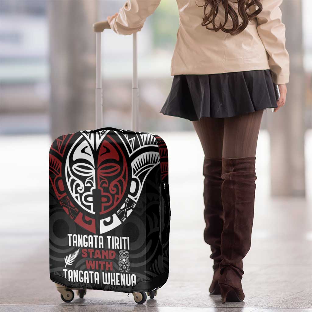 Maori Hongi Toitu Te Tiriti Luggage Cover Tangata Tiriti Stand With Tangata Whenua