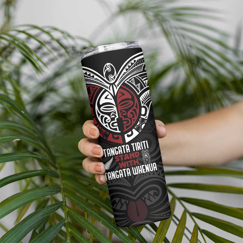 Maori Hongi Toitu Te Tiriti Skinny Tumbler Tangata Tiriti Stand With Tangata Whenua