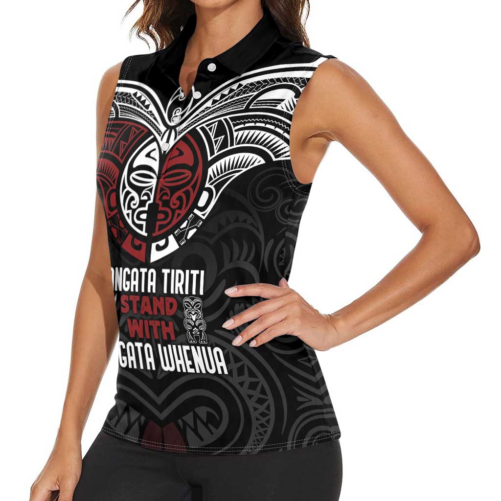 Maori Hongi Toitu Te Tiriti Women Sleeveless Polo Shirt Tangata Tiriti Stand With Tangata Whenua