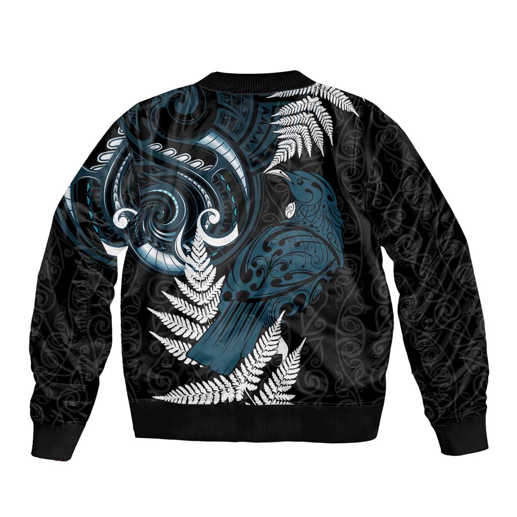 New Zealand Tui Bird Bomber Jacket Maori Kowhaiwhai
