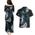 New Zealand Tui Bird Couples Matching Puletasi and Hawaiian Shirt Maori Kowhaiwhai