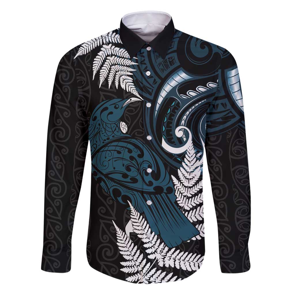 New Zealand Tui Bird Family Matching Puletasi and Hawaiian Shirt Maori Kowhaiwhai