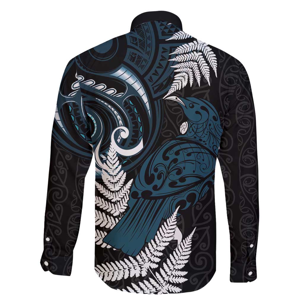 New Zealand Tui Bird Family Matching Tank Maxi Dress and Hawaiian Shirt Maori Kowhaiwhai LT7 - Polynesian Pride