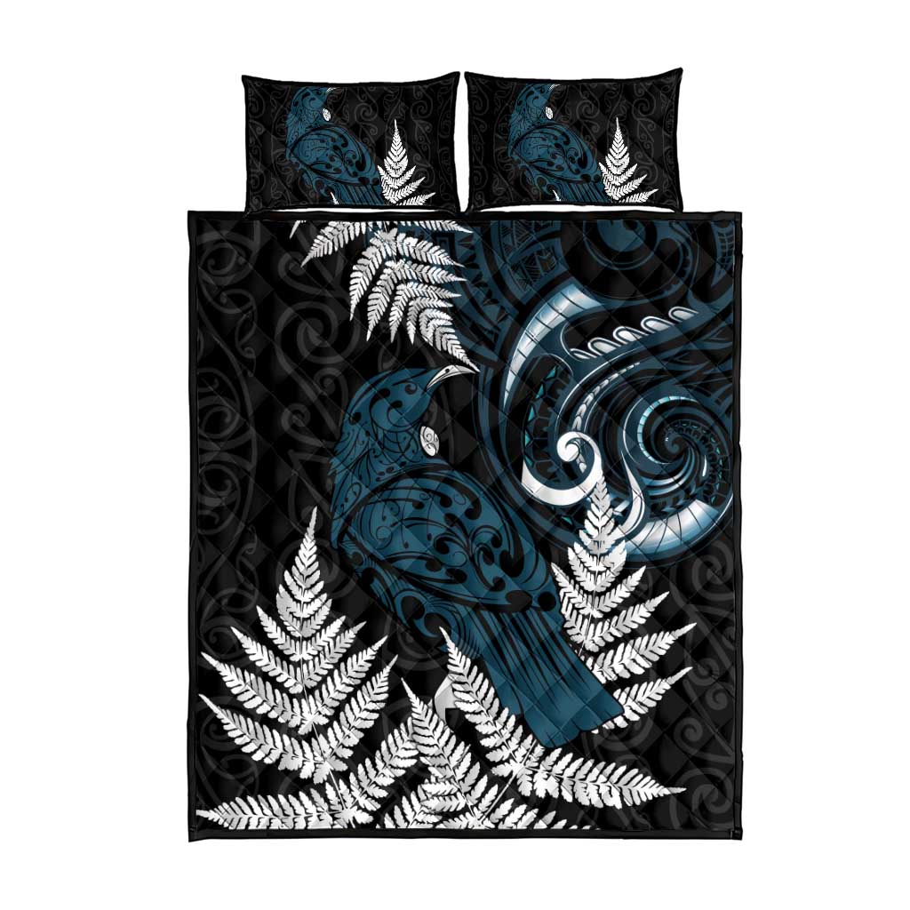 New Zealand Tui Bird Quilt Bed Set Maori Kowhaiwhai