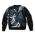 New Zealand Tui Bird Sleeve Zip Bomber Jacket Maori Kowhaiwhai