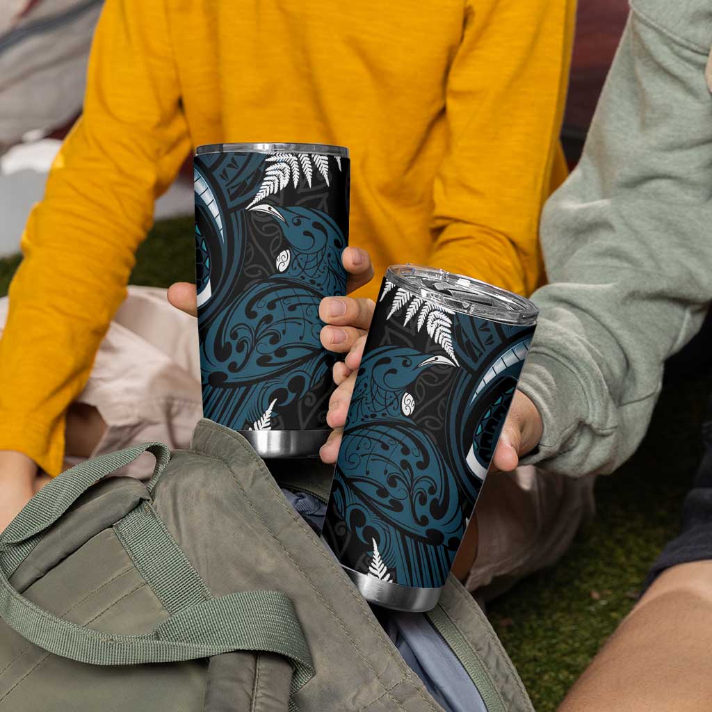 New Zealand Tui Bird Tumbler Cup Maori Kowhaiwhai