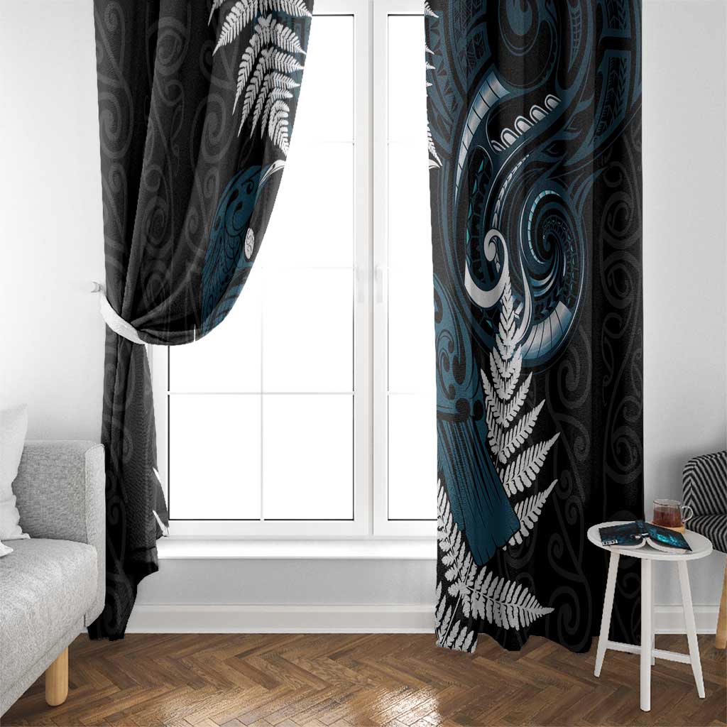 New Zealand Tui Bird Window Curtain Maori Kowhaiwhai