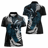 New Zealand Tui Bird Women Polo Shirt Maori Kowhaiwhai