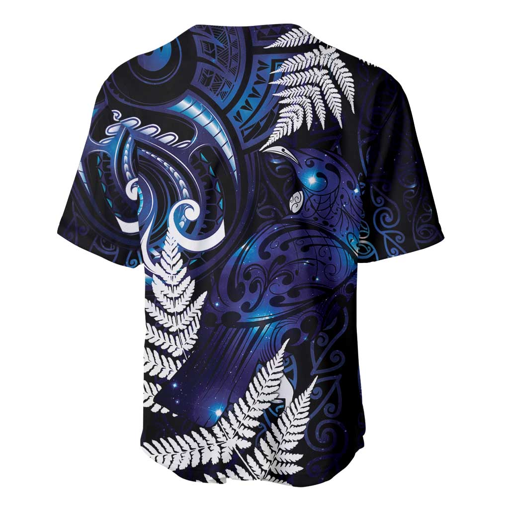 New Zealand Maori Matariki Baseball Jersey Tui Bird Galaxy LT7 - Polynesian Pride