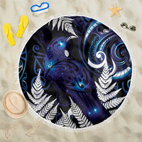New Zealand Maori Matariki Beach Blanket Tui Bird Galaxy LT7 One Size 150cm Galaxy - Polynesian Pride