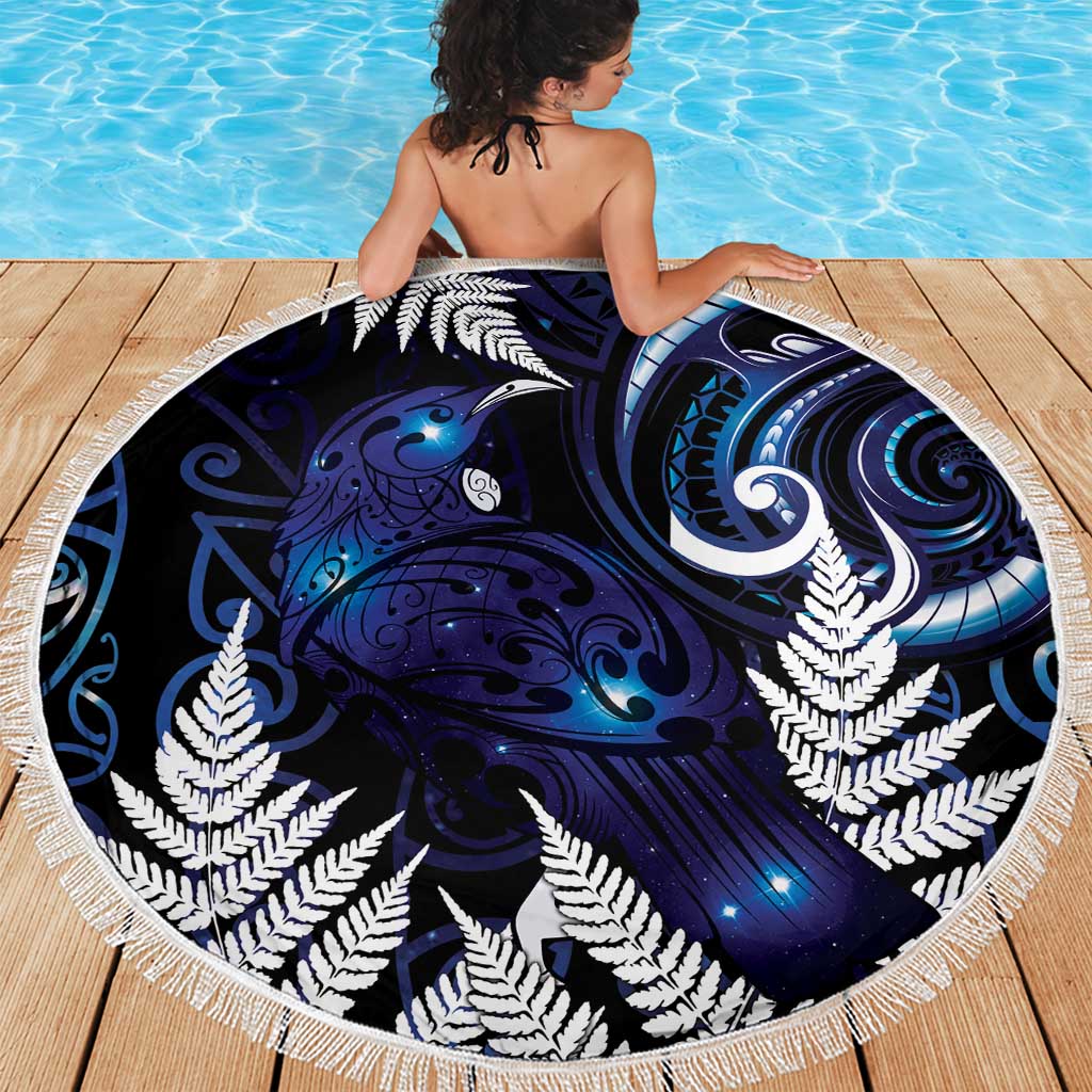 New Zealand Maori Matariki Beach Blanket Tui Bird Galaxy LT7 - Polynesian Pride