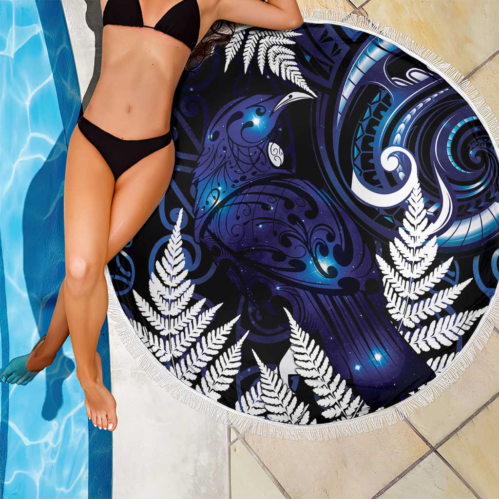 New Zealand Maori Matariki Beach Blanket Tui Bird Galaxy LT7 - Polynesian Pride