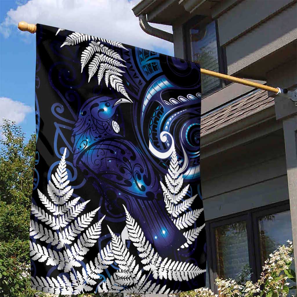 New Zealand Maori Matariki Garden Flag Tui Bird Galaxy LT7 - Polynesian Pride