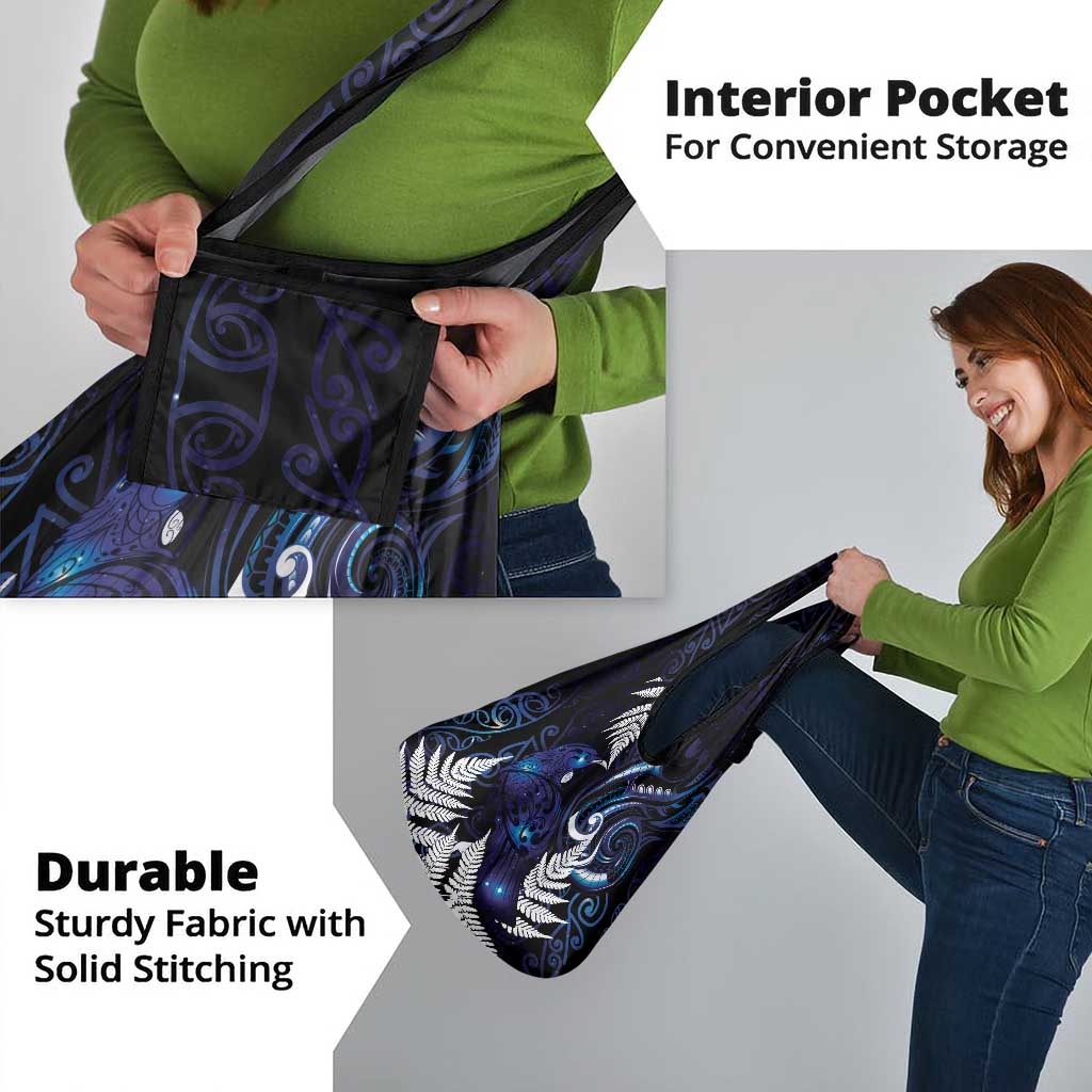 New Zealand Maori Matariki Grocery Bag Tui Bird Galaxy