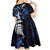 New Zealand Maori Matariki Kid Short Sleeve Dress Tui Bird Galaxy