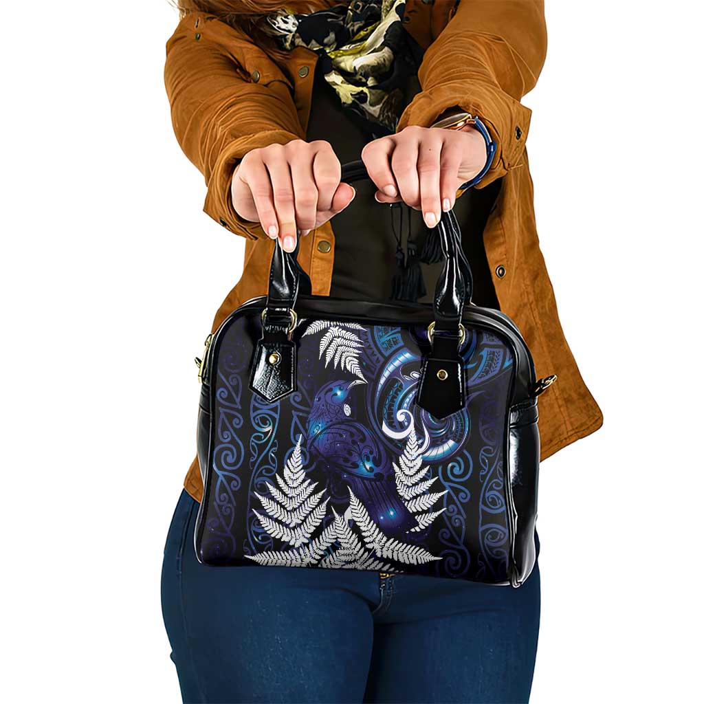 New Zealand Maori Matariki Shoulder Handbag Tui Bird Galaxy LT7 One Size Galaxy - Polynesian Pride