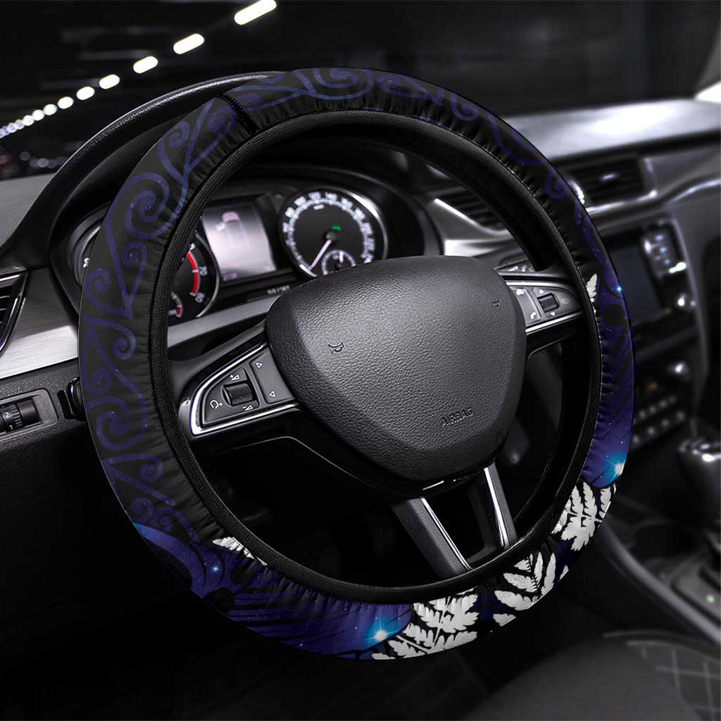 New Zealand Maori Matariki Steering Wheel Cover Tui Bird Galaxy LT7 Universal Fit Galaxy - Polynesian Pride