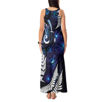 New Zealand Maori Matariki Tank Maxi Dress Tui Bird Galaxy LT7 - Polynesian Pride