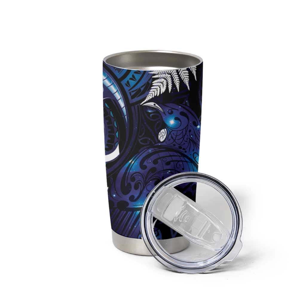 New Zealand Maori Matariki Tumbler Cup Tui Bird Galaxy LT7 - Polynesian Pride