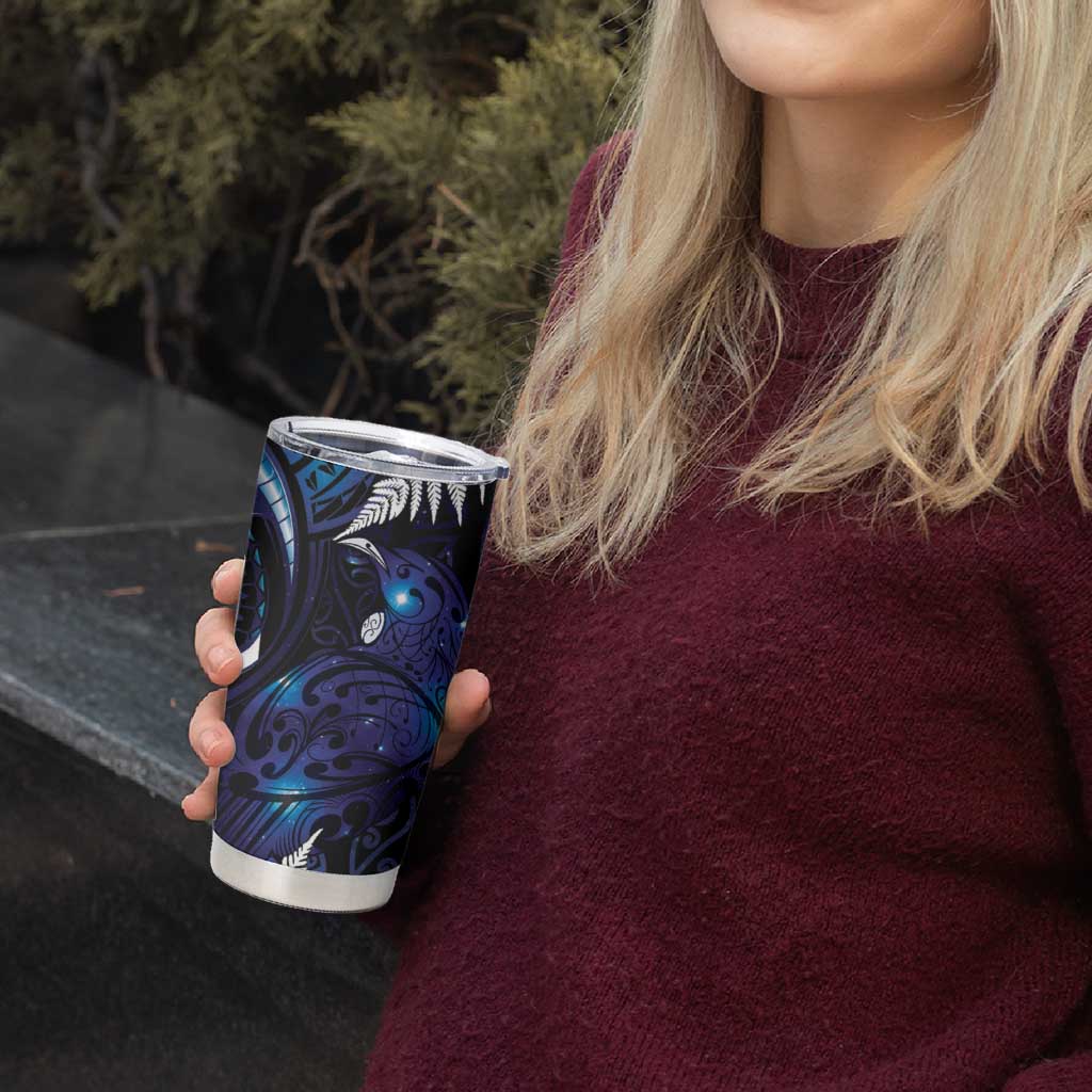 New Zealand Maori Matariki Tumbler Cup Tui Bird Galaxy LT7 - Polynesian Pride