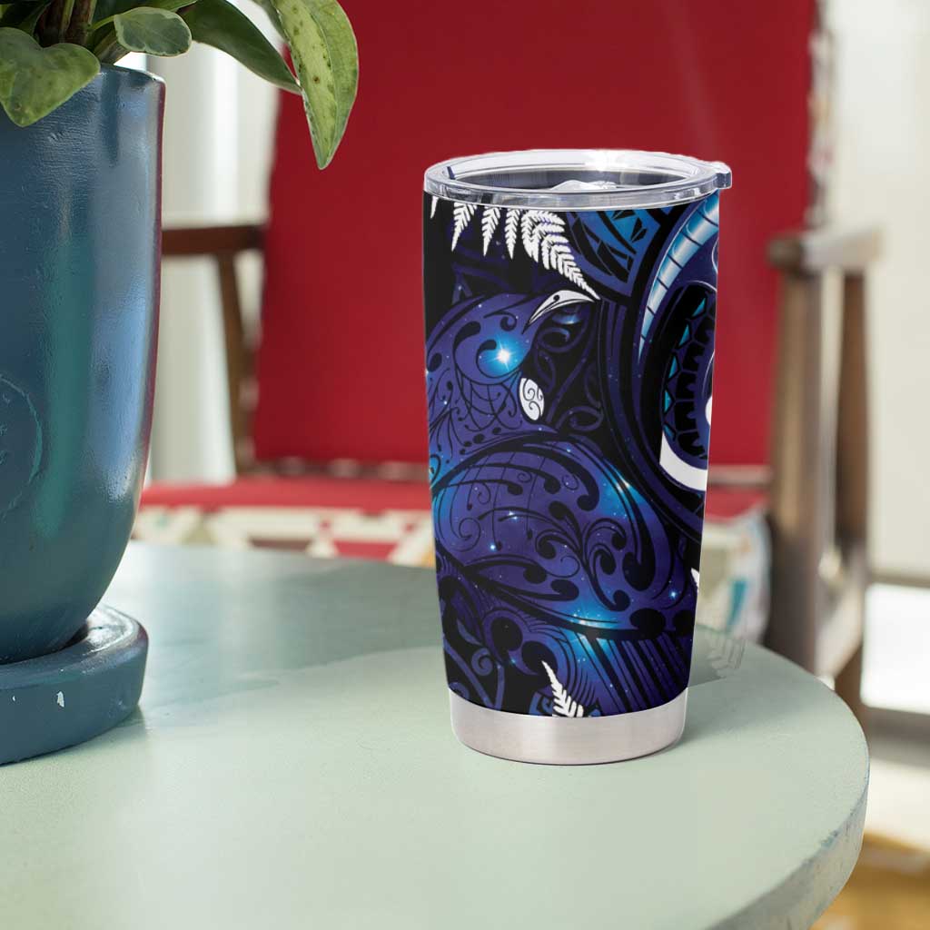 New Zealand Maori Matariki Tumbler Cup Tui Bird Galaxy LT7 - Polynesian Pride