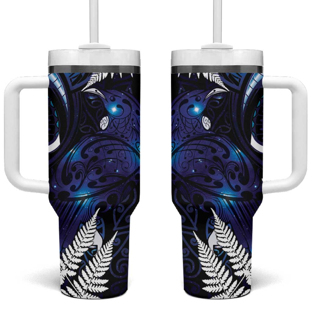 New Zealand Maori Matariki Tumbler With Handle Tui Bird Galaxy LT7 One Size: 40 oz Galaxy - Polynesian Pride