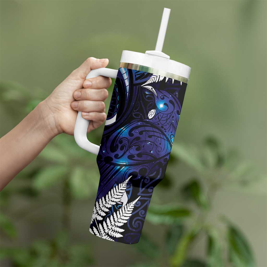 New Zealand Maori Matariki Tumbler With Handle Tui Bird Galaxy LT7 - Polynesian Pride
