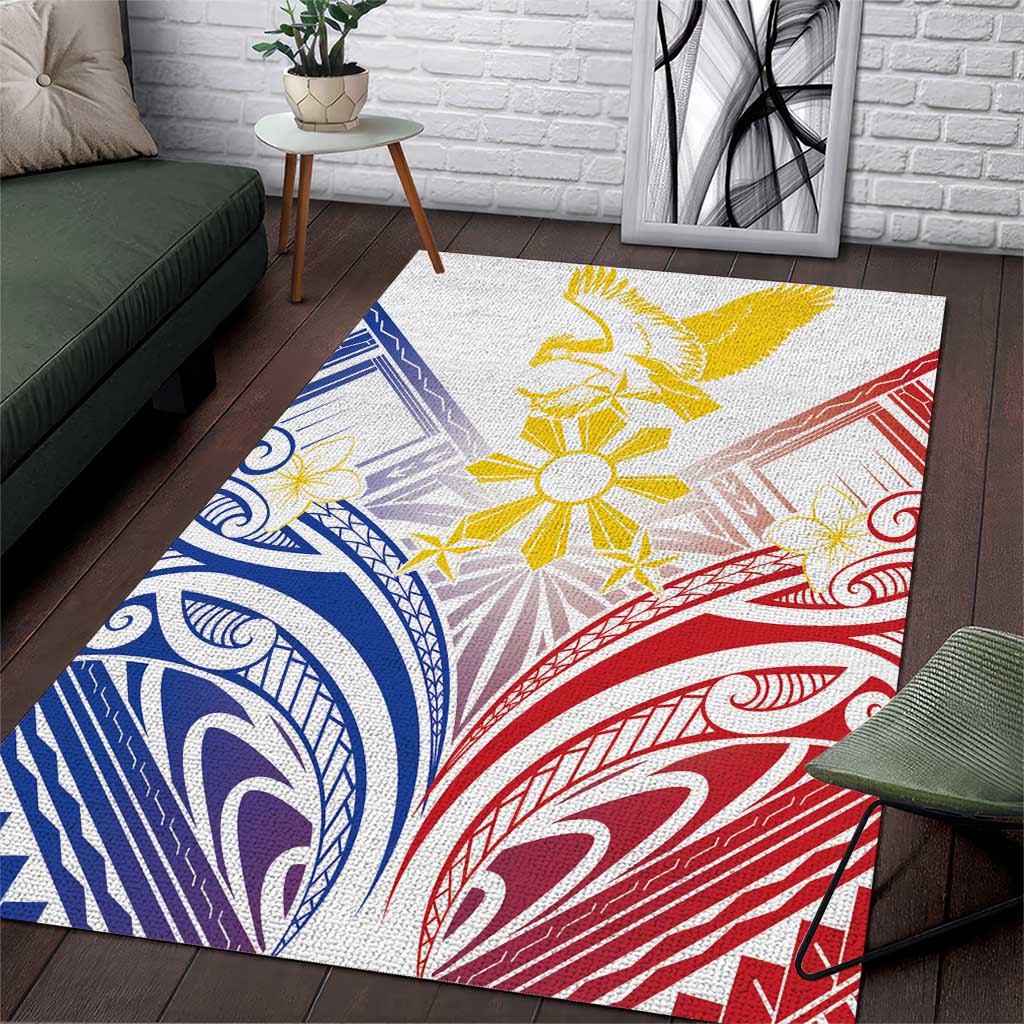 Philippines Tribal Sun Area Rug Hunting Eagle LT7 White - Polynesian Pride