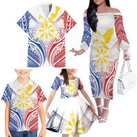 Philippines Tribal Sun Personalized Family Matching Off The Shoulder Long Sleeve Dress and Hawaiian Shirt Hunting Eagle