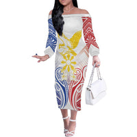 Philippines Tribal Sun Personalized Family Matching Off The Shoulder Long Sleeve Dress and Hawaiian Shirt Hunting Eagle