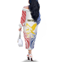 Philippines Tribal Sun Personalized Family Matching Off The Shoulder Long Sleeve Dress and Hawaiian Shirt Hunting Eagle
