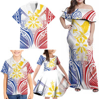 Philippines Tribal Sun Personalized Family Matching Off Shoulder Maxi Dress and Hawaiian Shirt Hunting Eagle