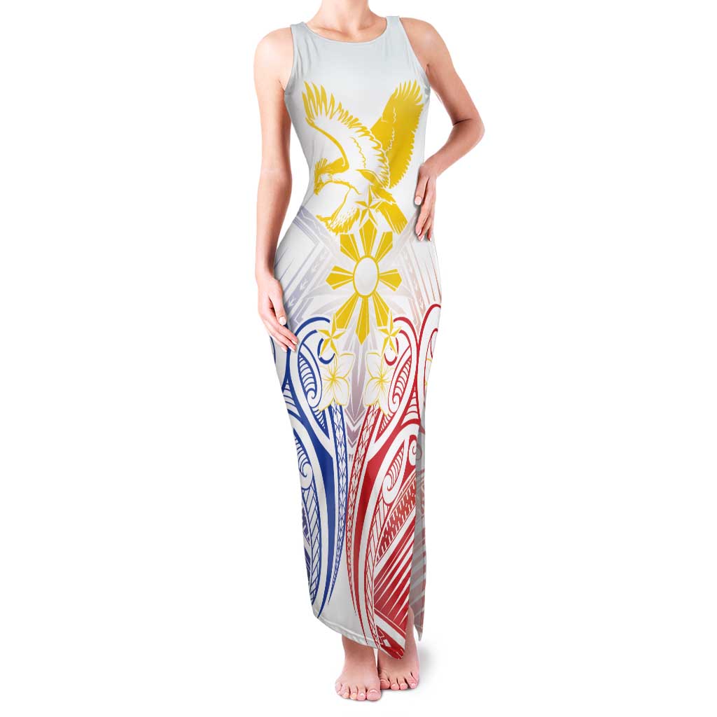 Philippines Tribal Sun Personalized Family Matching Tank Maxi Dress and Hawaiian Shirt Hunting Eagle