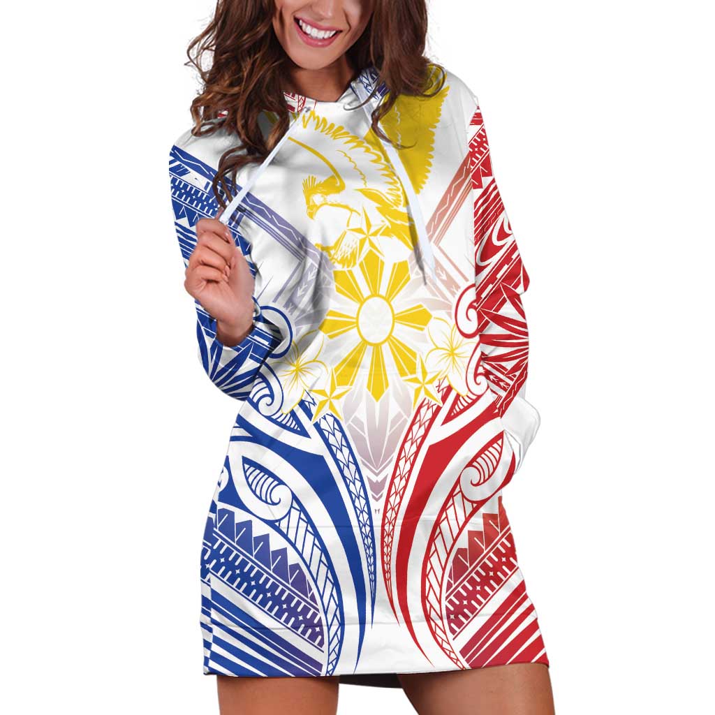 Philippines Tribal Sun Personalized Hoodie Dress Hunting Eagle