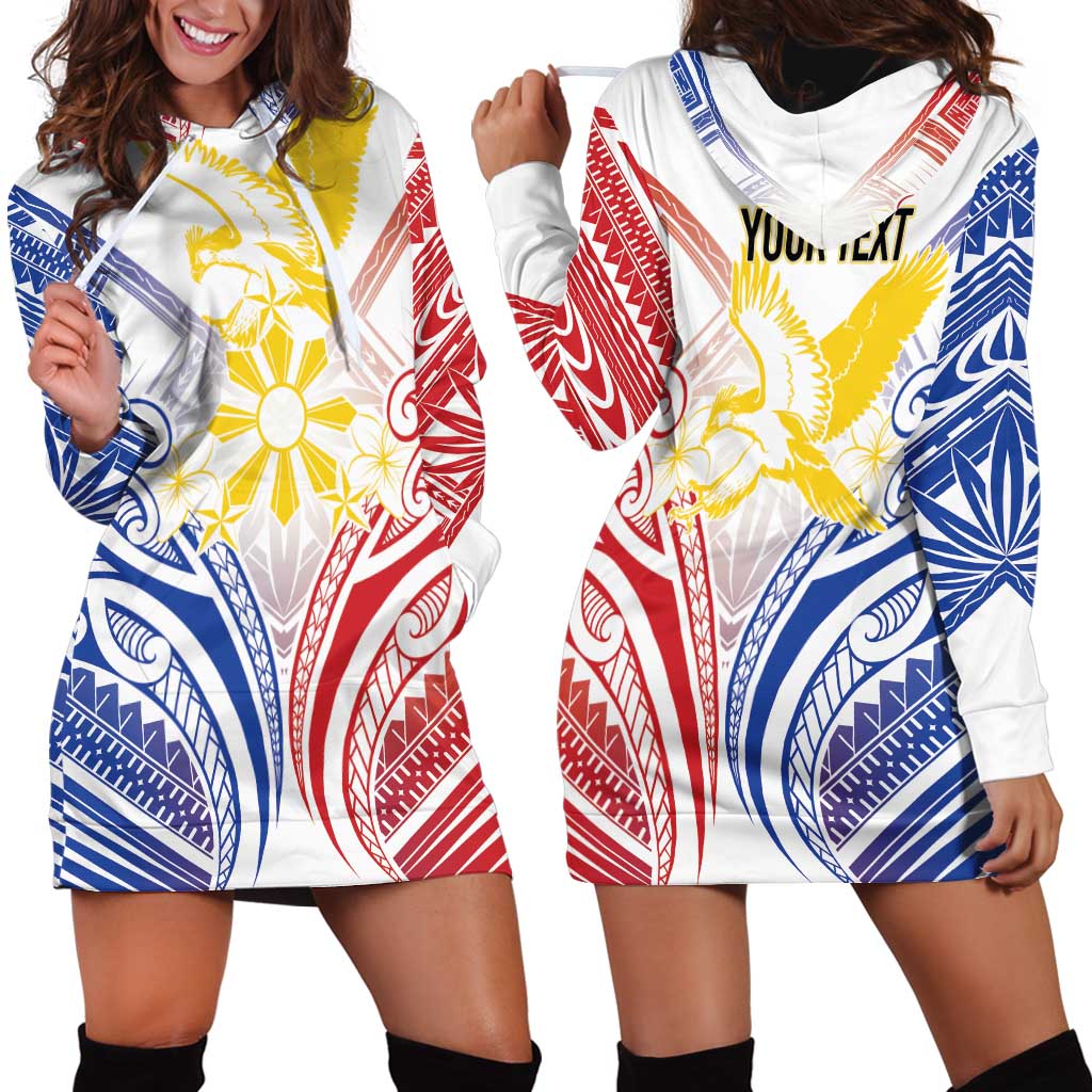 Philippines Tribal Sun Personalized Hoodie Dress Hunting Eagle