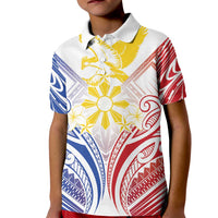 Philippines Tribal Sun Personalized Kid Polo Shirt Hunting Eagle