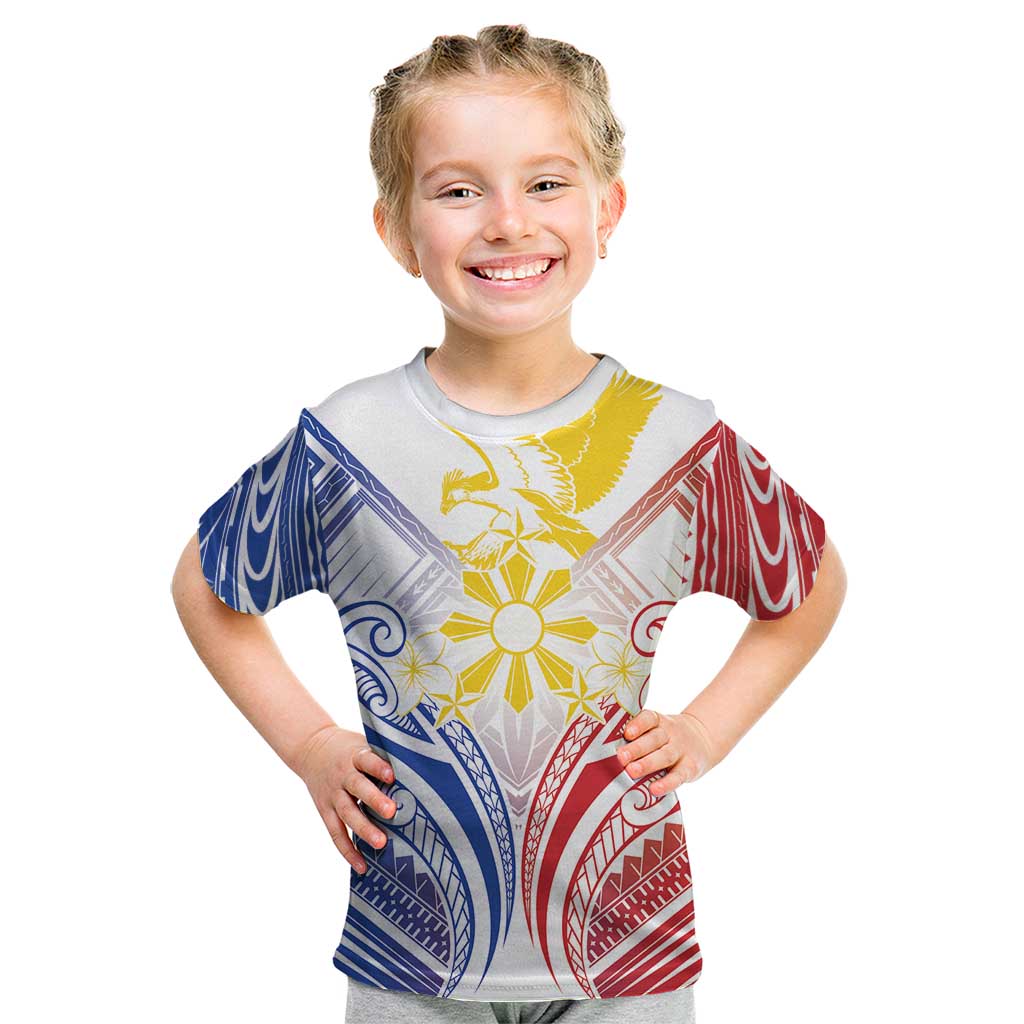 Philippines Tribal Sun Personalized Kid T Shirt Hunting Eagle