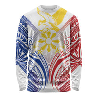 Philippines Tribal Sun Personalized Long Sleeve Shirt Hunting Eagle