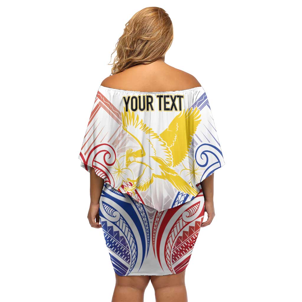 Philippines Tribal Sun Personalized Off Shoulder Short Dress Hunting Eagle