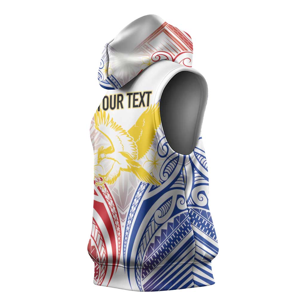 Philippines Tribal Sun Personalized Sleeveless Hoodie Hunting Eagle